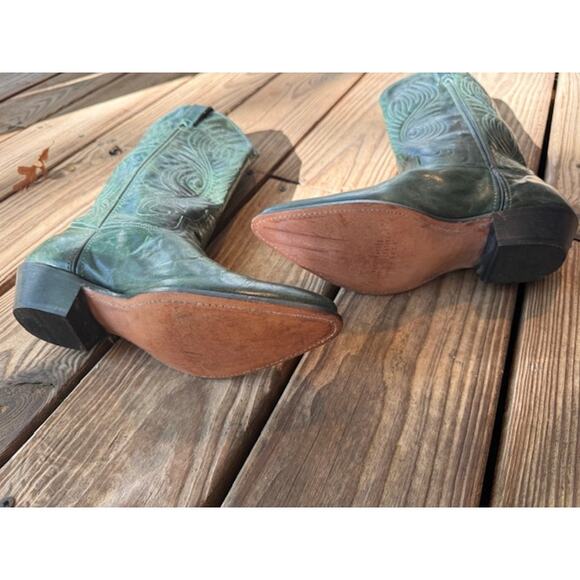 Vintage Code West Cowboys Boots Green Size 7.5 - Picture 6 of 8